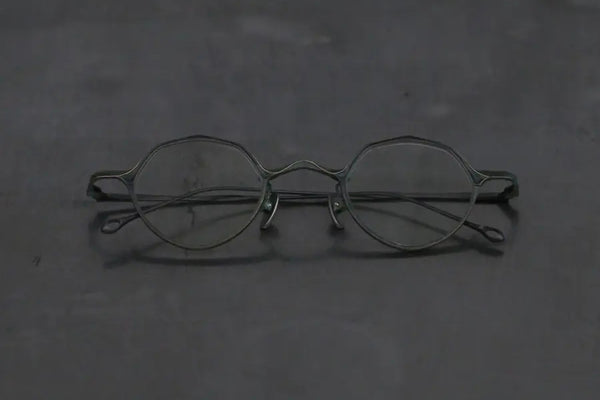 Rigards RG1019CU series collection, copper and titanium, high-quality handmade glasses, emerald matte transparent lenses